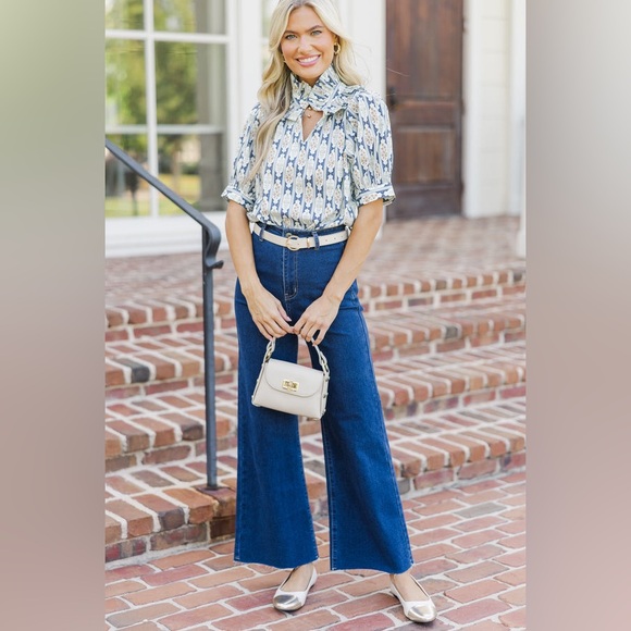 Entro Navy Blue Medallion Top - Picture 3 of 10